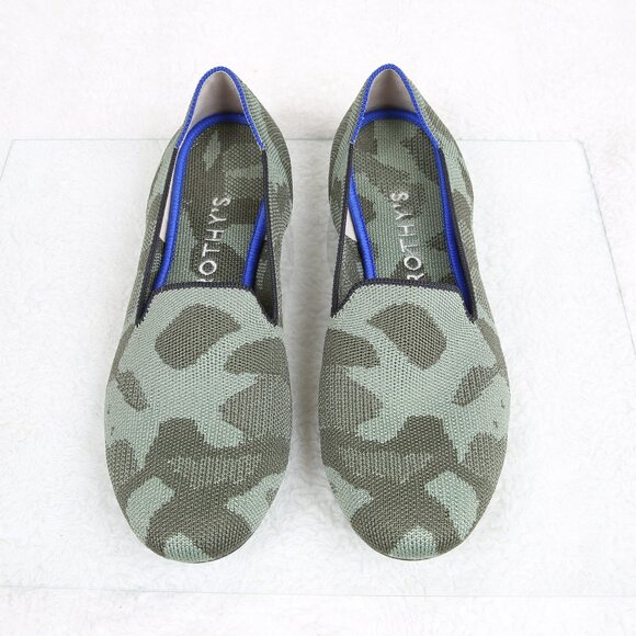 ROTHY'S Green Camo Loafers Classic Preppy - Picture 4 of 12